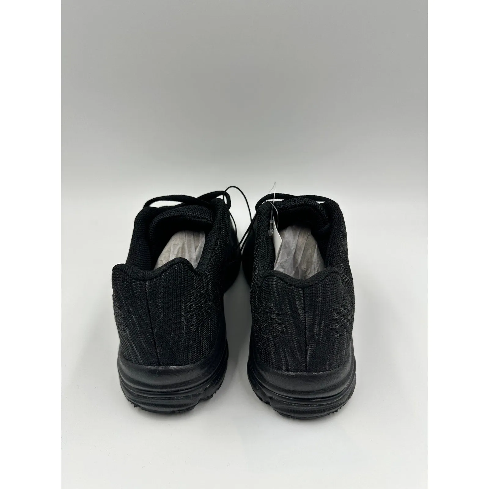 Big Kids/Youth Size 4, Black Low Top Sneaker with Laces and Gray Accents