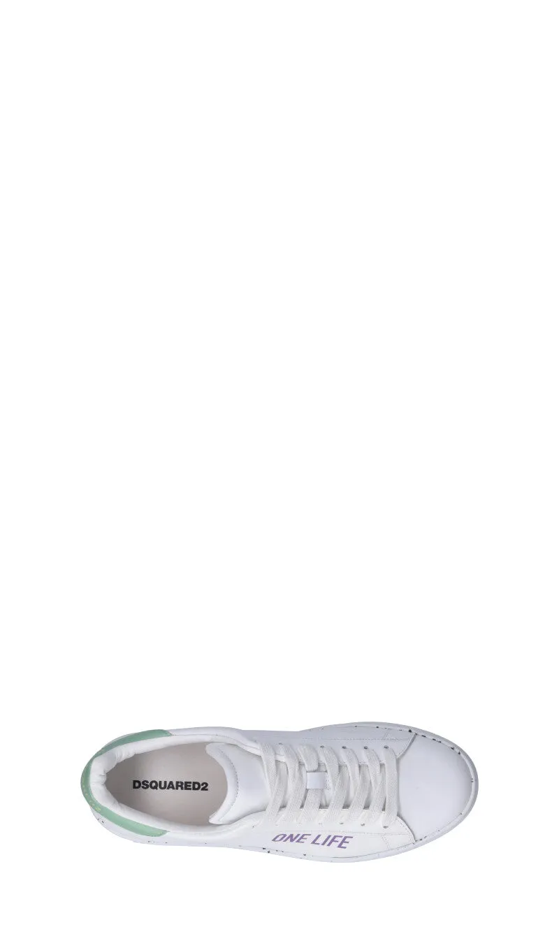 DSQUARED2 Sneaker uomo bianca/acquamarina in pelle