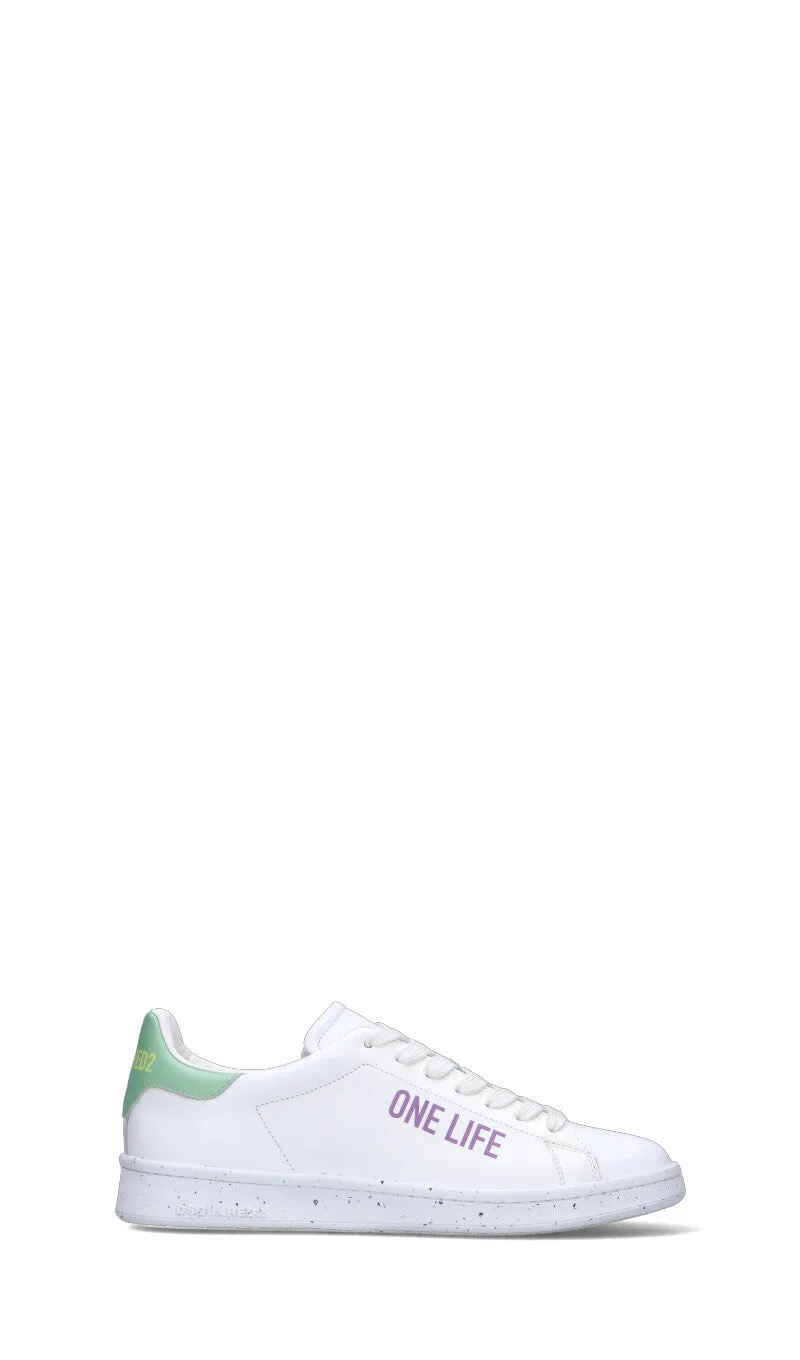 DSQUARED2 Sneaker uomo bianca/acquamarina in pelle