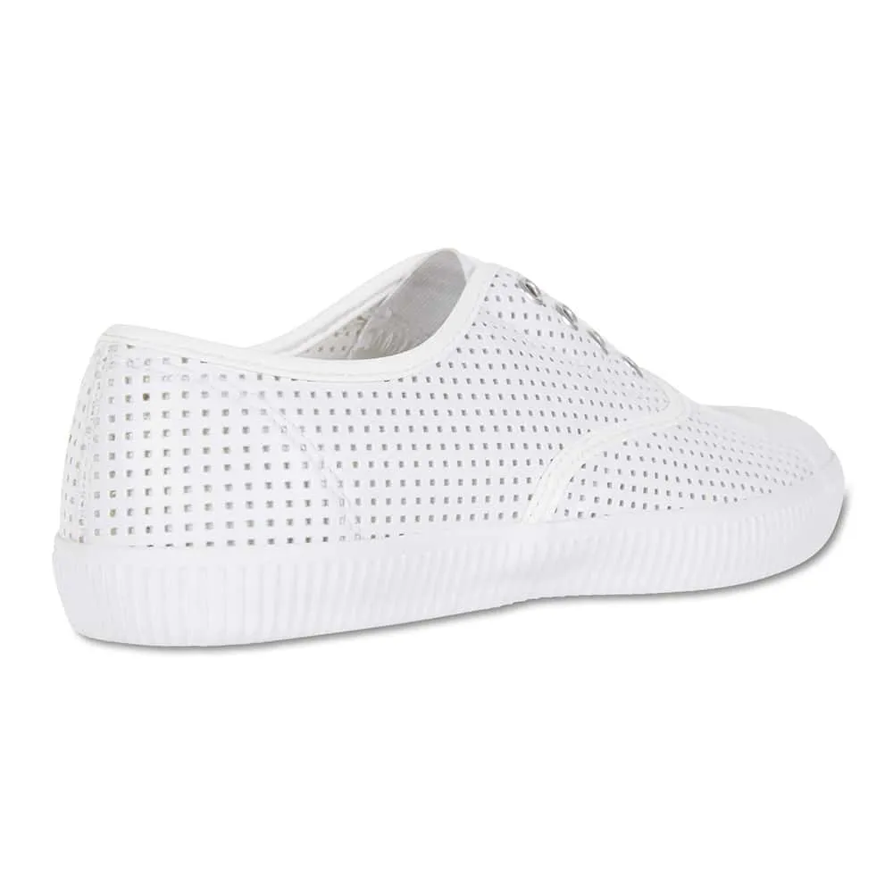 Lacey Sneaker in White Canvas