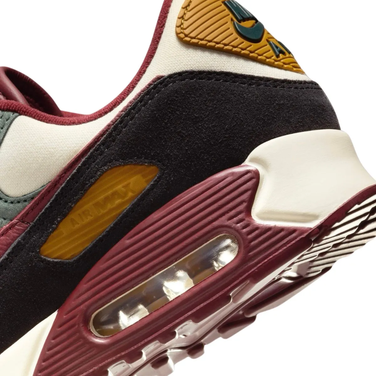 Nike Men's Air Max 90 Prm Coconut Milk/Vintage Green/Black/Dark Team Red/Bronzine